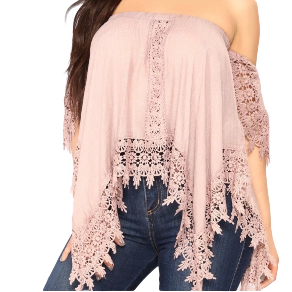 New Fashion Nova Mauve off the shoulder top size S